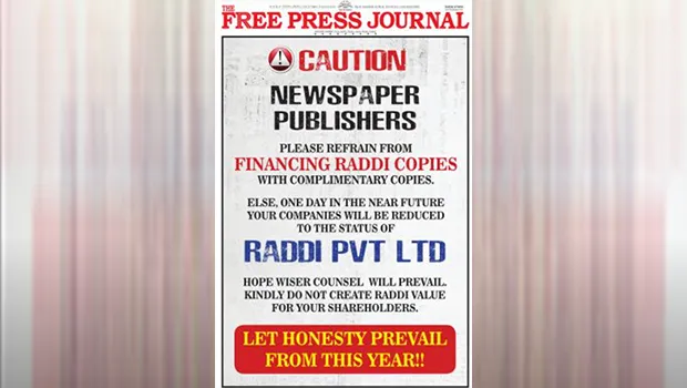Free Press Journal warns against inflating print circulation figures through print ad